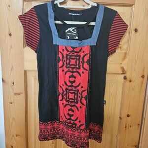 Leopards & Roses top size S